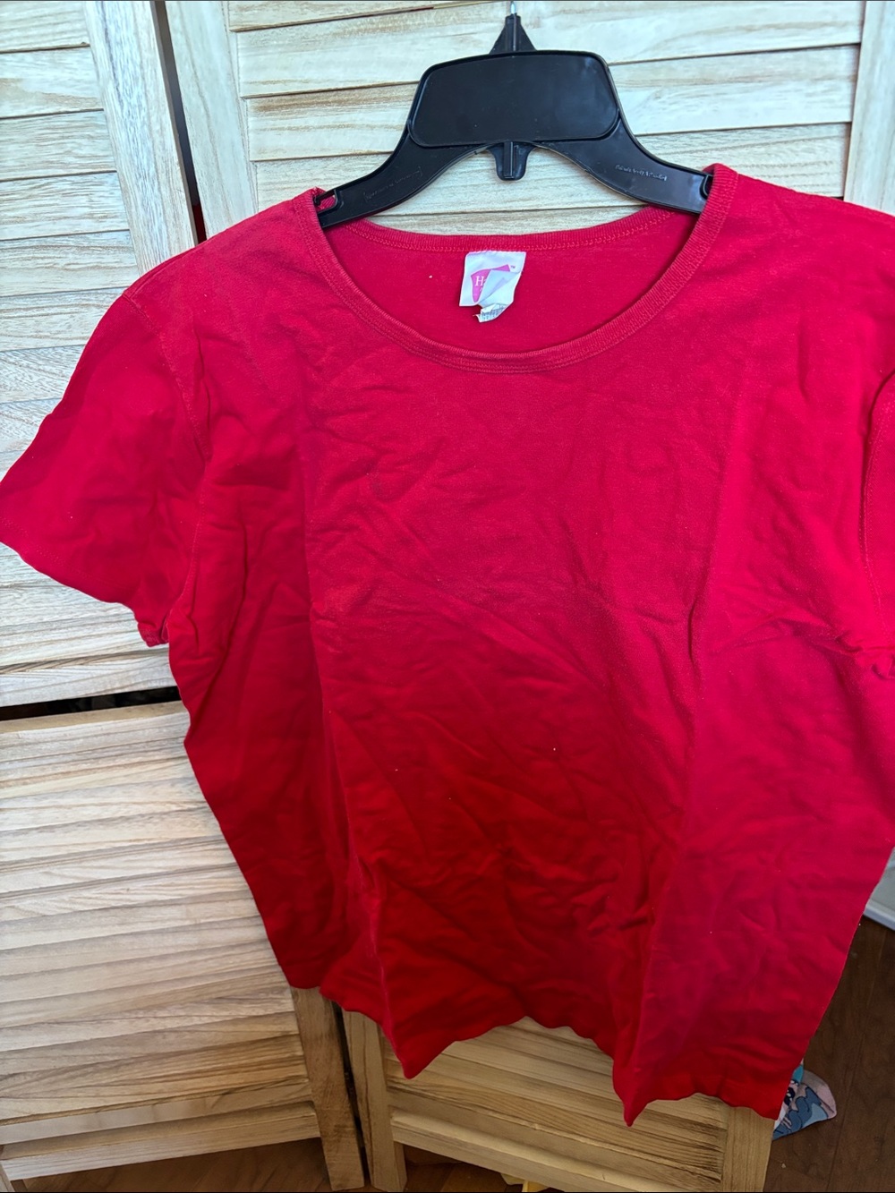 Hanes Bright Red Women's Crewneck Tee XL